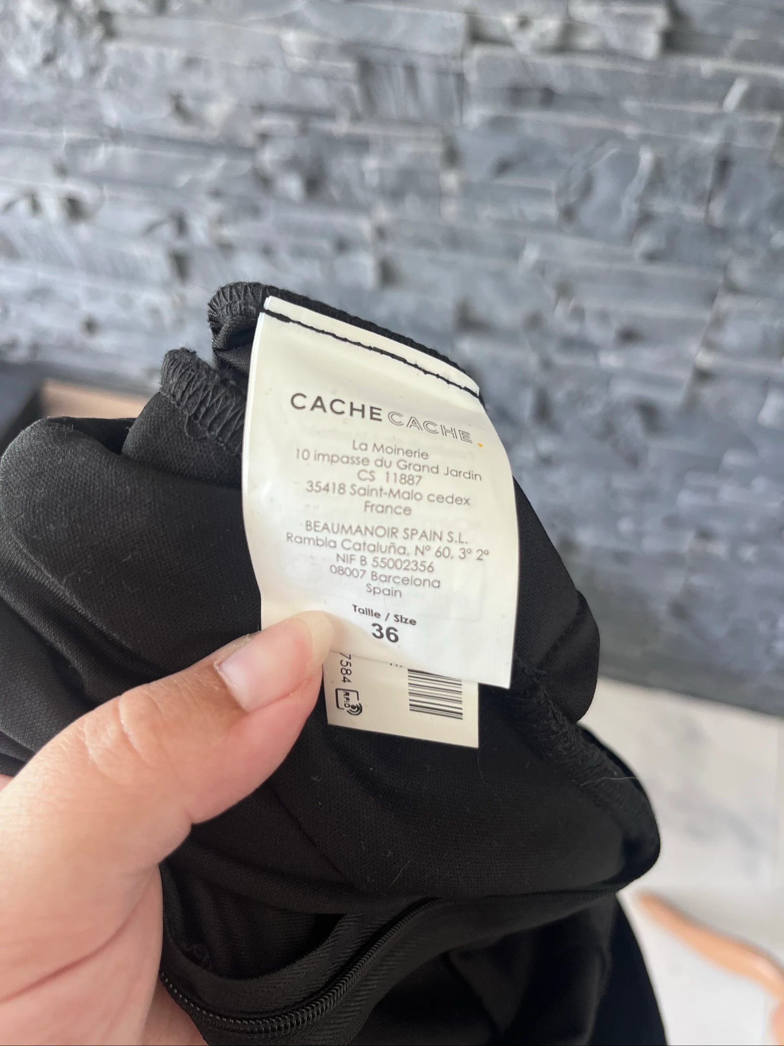 Combishort cache cache negro con mangas de voile - Talla 36 - elegante y de moda – photo 7